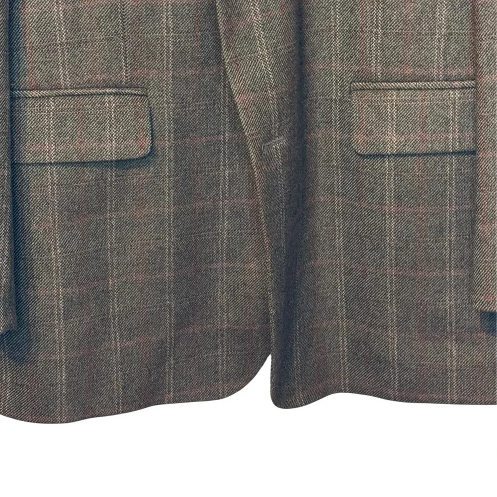 Angelo Nardelli Mens Sport Coat Plaid Check Lined Jacket Wool Cashmere 44R Italy